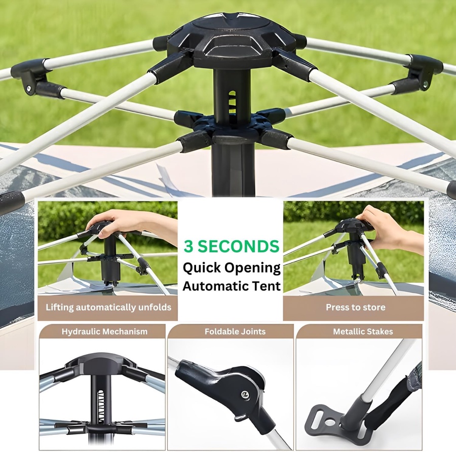 خيمة عائلية أوتوماتيكية تتسع لـ3–4 أشخاص - الصورة 5